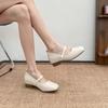 Temperament thick heel Mary Jane inner height increase small versatile comfortable women's shoes advanced sense not tired feet spring and summer singl