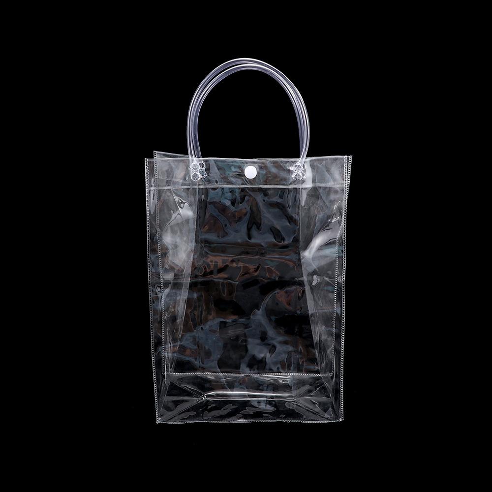 Gift Approved Snap Environmentally Purse Friendly PVC Plastic Bag Handbag Transparent