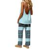 Women's 2 Piece Outfit Set, Casual Backless Sleeveless Top with Elastic Waist Long Pants, Suit No Pockets