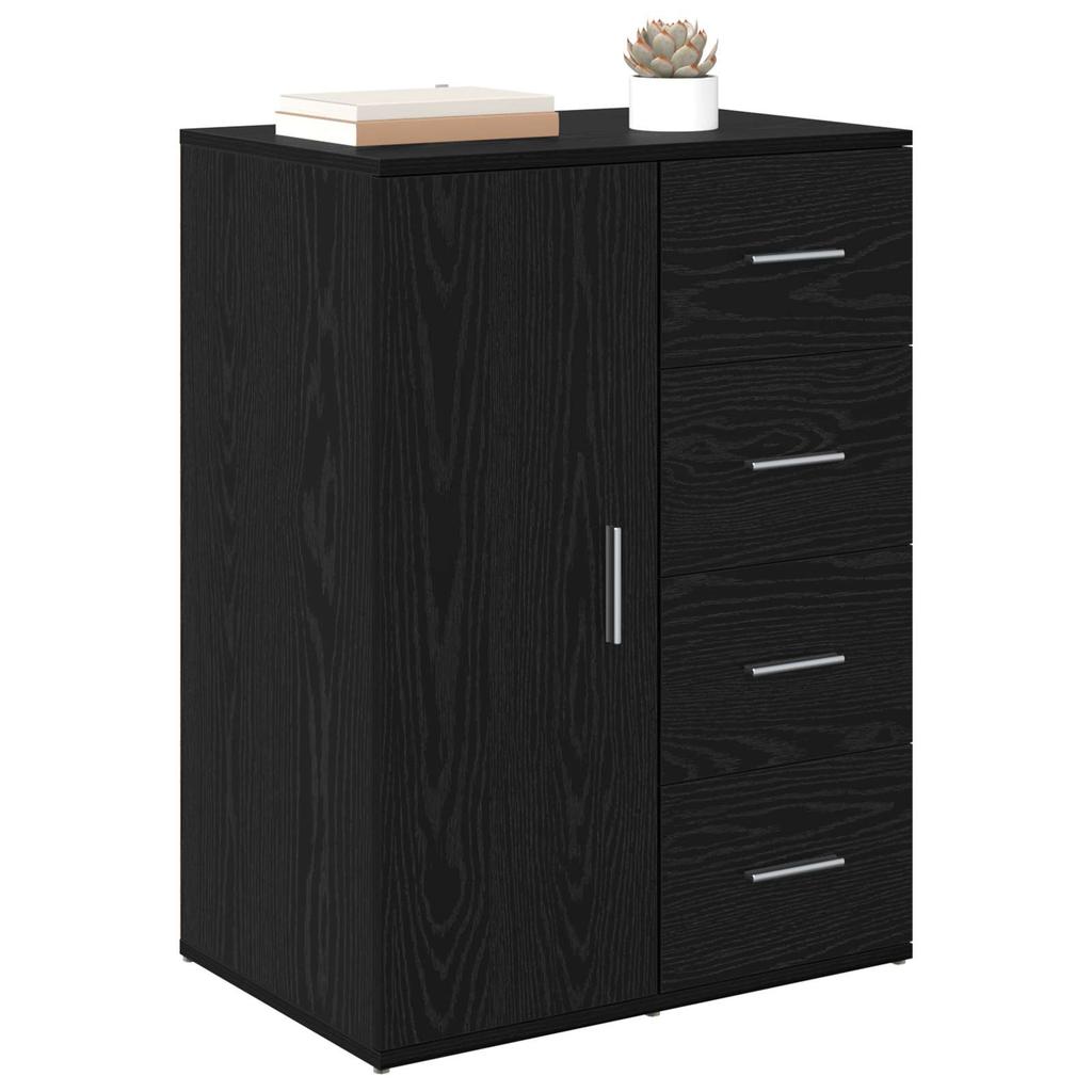 Sideboard in Black Oak Look 59 x 39 x 80 cm Particleboard