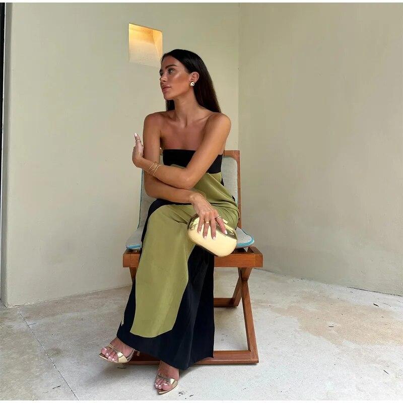 Sexy Strapless Backless Printed Long Dress Women Fashion Sleeveless Off Shoulder Club Vestidos Lady Summer Beach Elegant Evening Party Robes