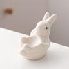 Cute Rabbit Shaped Boiled Eggs Cup Ceramic Eggs Holder Easter Decorations Eggs Display Stands for Party Dinner Table
