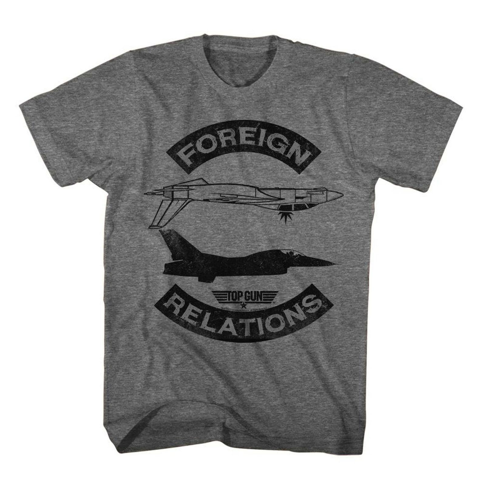 Top Gun Foreign Relations Graphite Heather Adult T-Shirt XL