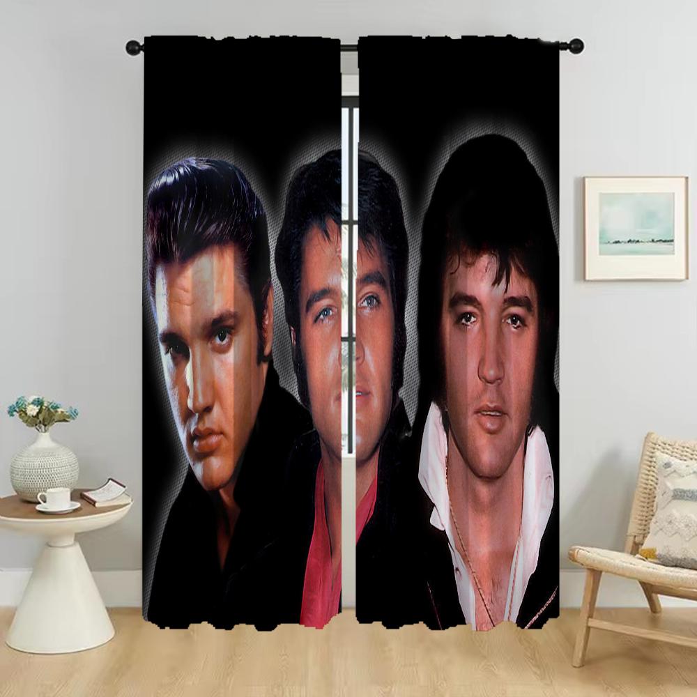 

Элвис Раздел Современные Шторы Для Гостиной 2 Части Оттенки Хэллоуин Украшения Тюль Для Спальни Домашний Интерьер Шторы Камера W50xH70cmx2pcs-CL