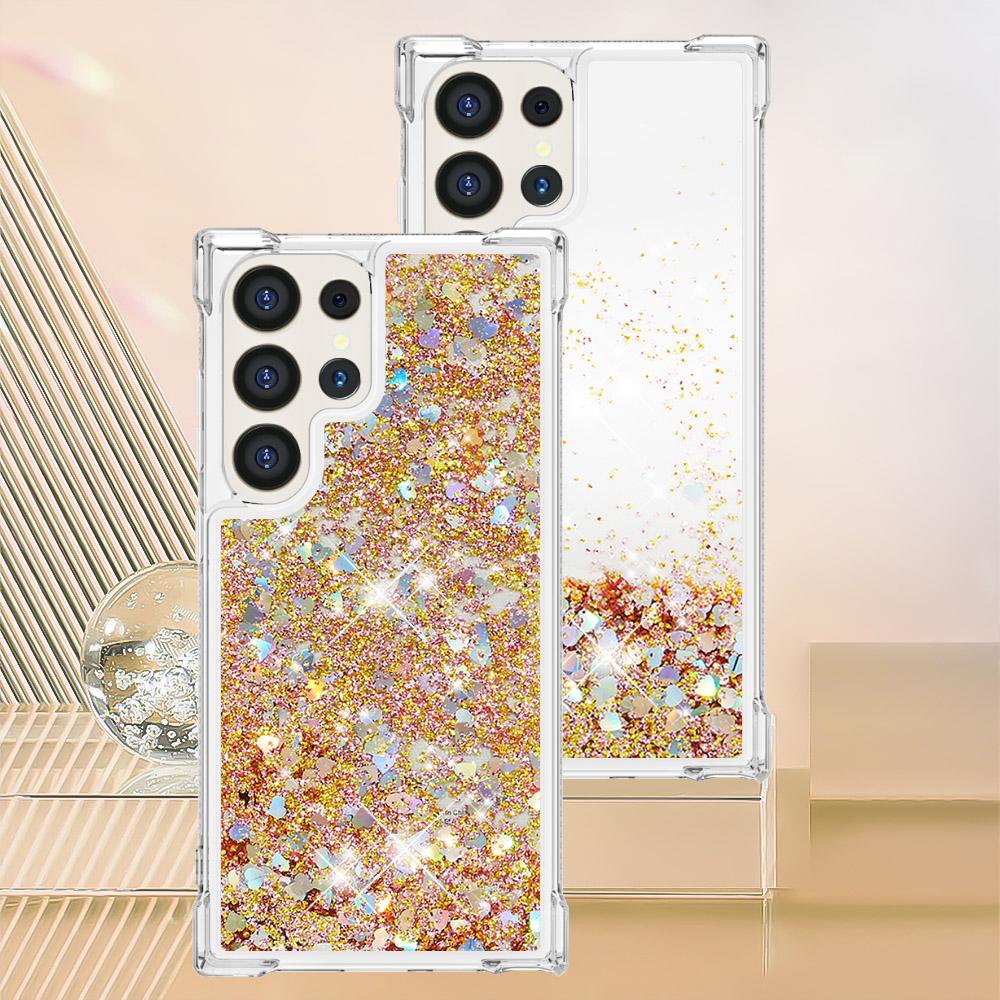 Bling Glitter Liquid Quicksand Phone Case For Samsung Galaxy S25 Edge S24 S23 S22 Ultra S21 Plus S20 FE 5G Anti Fall Clear Cover