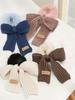 1pcs Soft Autumn and Winter Bow Plush Elastic Hair Ties | Ponytail Holders for Women's Party Outings and Daily Styling Accessori