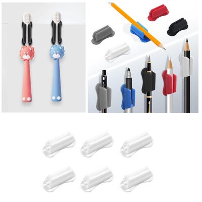 Pen Holder for Desk Pencil Holder with Double Sided Sticky Tape Flexible Pen Holder Clip Clamp for Clipboard Wall Desk
