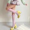 Lace Women's Stockings Solid Color Knee Highs Socks Fashion Pile Calf Socks  Girl