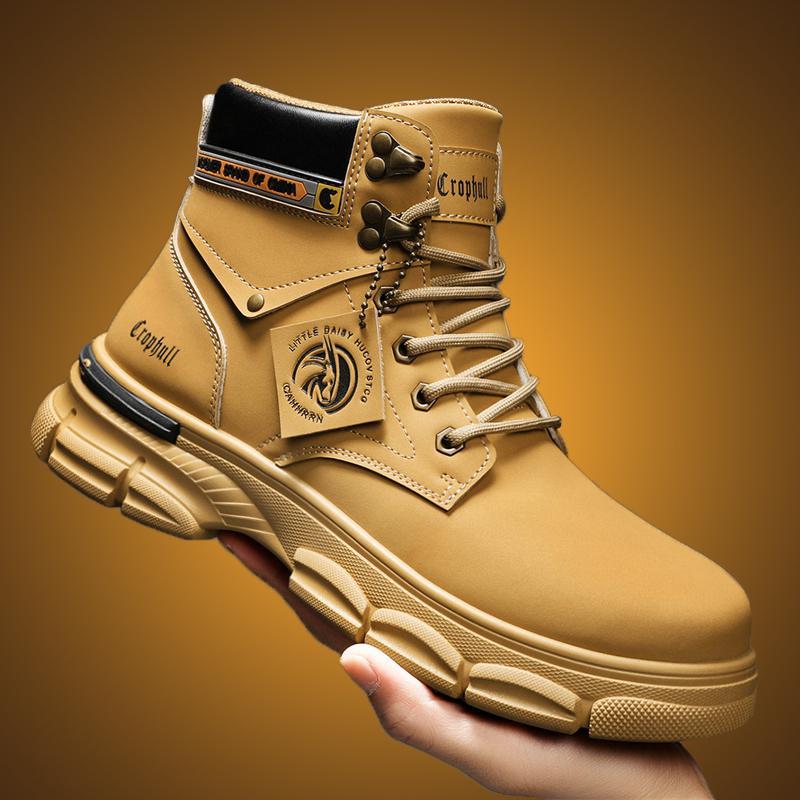 

Модные ретро мужские ботинки с высоким берцем Осень Новые ботинки в британском стиле Ботинки-инструменты Ботинки-локомотивы Тренд Универсальная повседневная обувь Мужчины 39