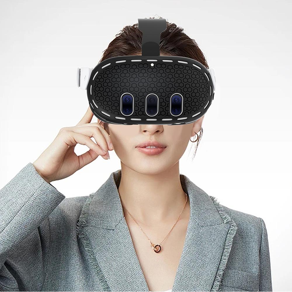 1 x New Silicone VR Shell Protective Cover for Quest 3 Headset Accessories Black