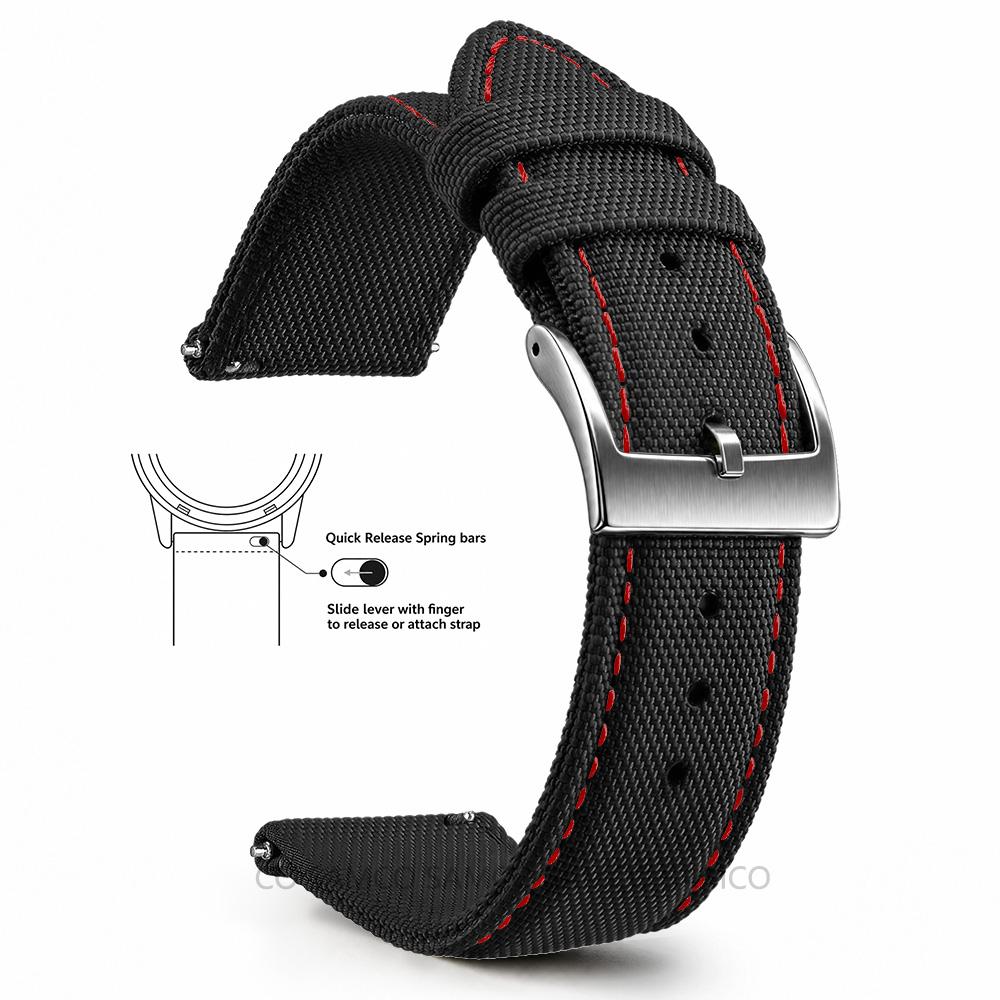 Superior Sailcloth European Watch Bands, Premium Nylon Watch Bands, 18mm 20mm 22mm Quick Release Watch Straps, for Men Women