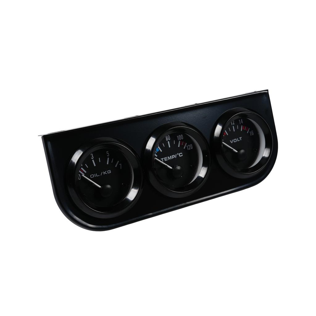 52MM 3 In 1 Oil Pressure Gauge+Volt Meter+Water Temp Gauge Kit  With Sensor Oil Temperature Gauge Triple Meter Car Engine Parts