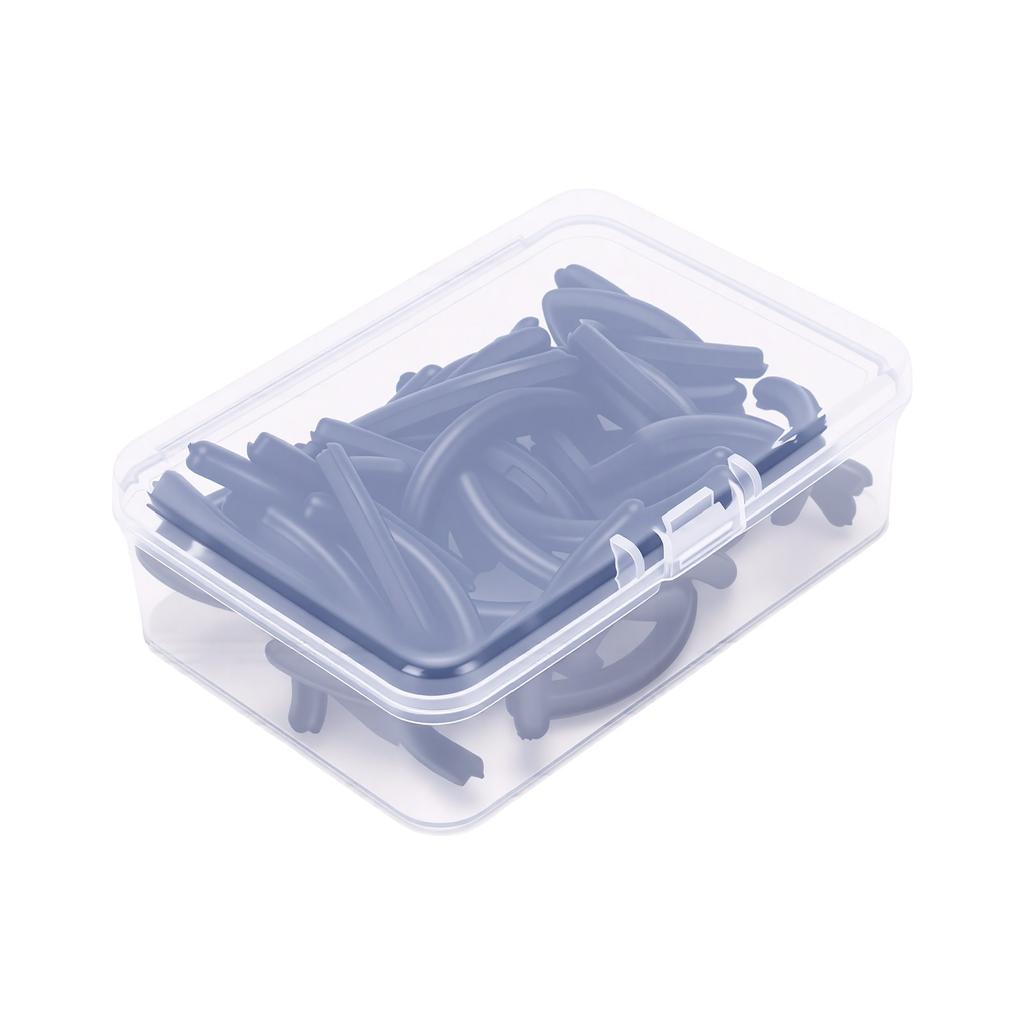 50 Pcs Eyelash Curler Refill Pads Silicone Rubber Curler Replacement Refill Pads with Clear Storage Box Black