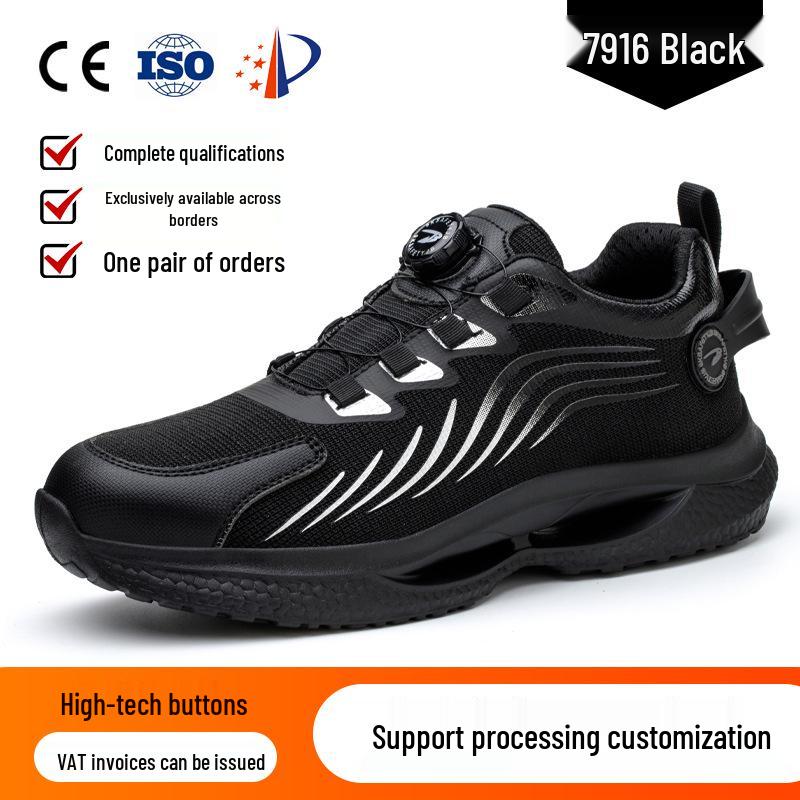 Rotating Buckle Safety Shoes: Anti-Smash, Anti-Puncture, Wear-Resistant, Anti-Slip, Fold-Resistant.