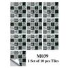 New 10Pcs Mosaic Tile Stickers Crystal Self-adhesive Kitchen Wall Stickers Living Room Bathroom Decoration PVC
