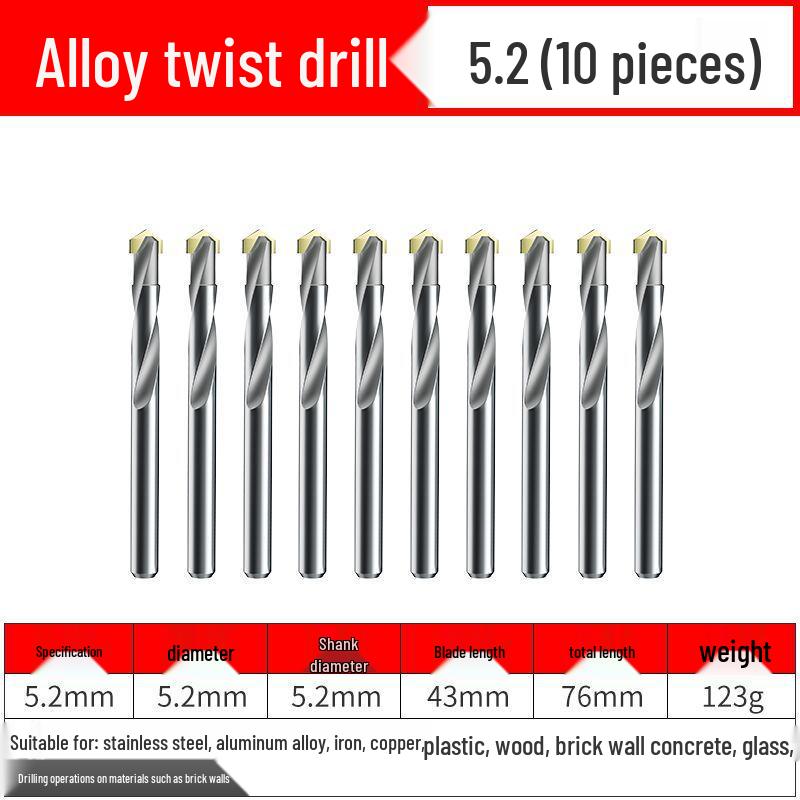Premium Tungsten Steel Alloy Drill Bit - Super Hard, Stainless Steel Twist for Drilling