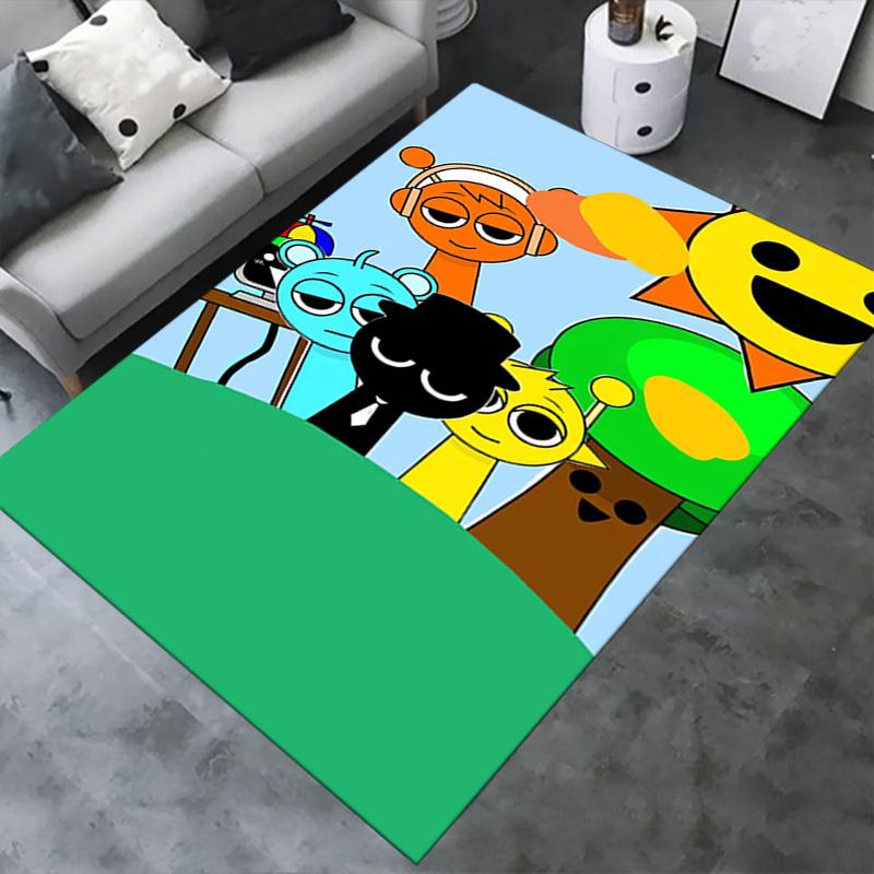 Sprunki Biurowy Dywan Miękki Poliester Dywanik Wejściowy Zmywalny Antypoślizgowy Można Prać w Pralce Dywan Wewnętrzny