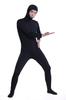 Black Full Body Zentai Costume with Open Face, Men's Size Medium (SS03-2H)