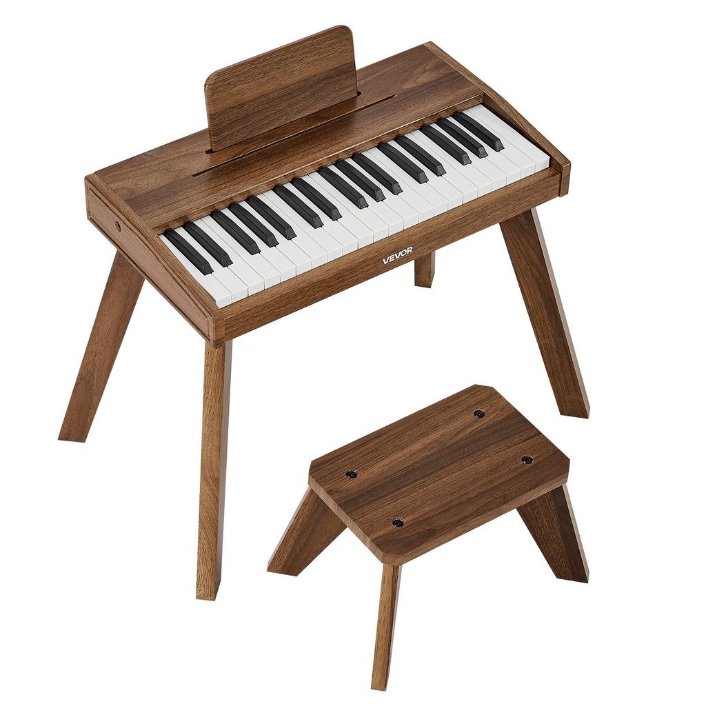 VEVOR Kids Piano Keyboard, 37 Key Wooden Digital Piano for Kids, Mini Music Educational Instrument Toy Set with Realistic Sound, Dual Power