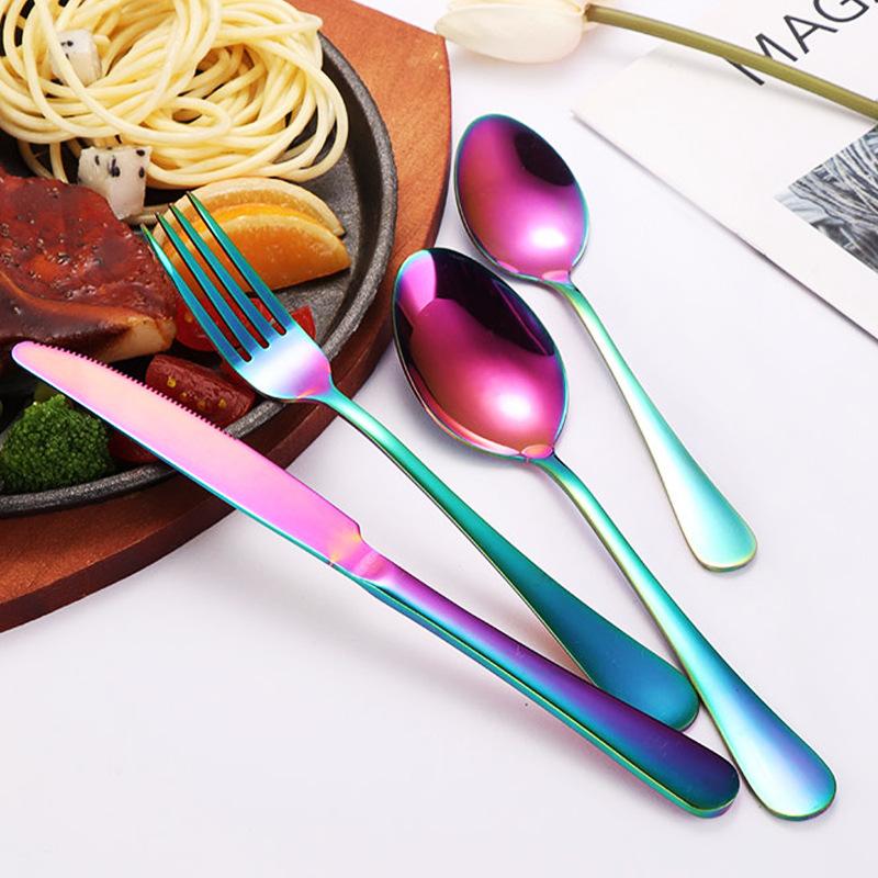 Stainless Steel 24 Pieces Suit 1010 Four Main Pieces Knife, Fork and Spoon Double Open Gift Box Tableware Suit