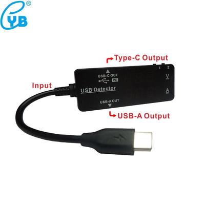 YB26VA USB Detector Type C Voltmeter Ammeter Battery Capacity Monitor Power Tester Discharge Voltage Current Meter Type A+C LED