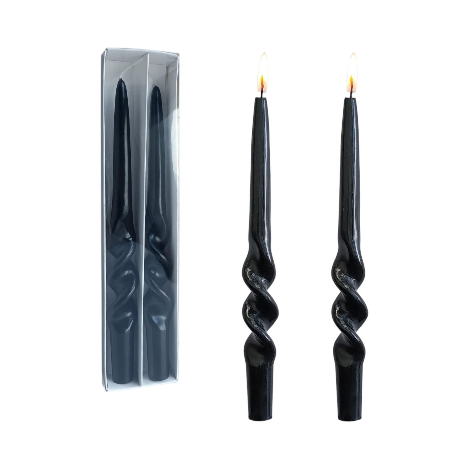 

2 Candy Colored Spiral Candles For Dinner, Atmosphere Candles One Size