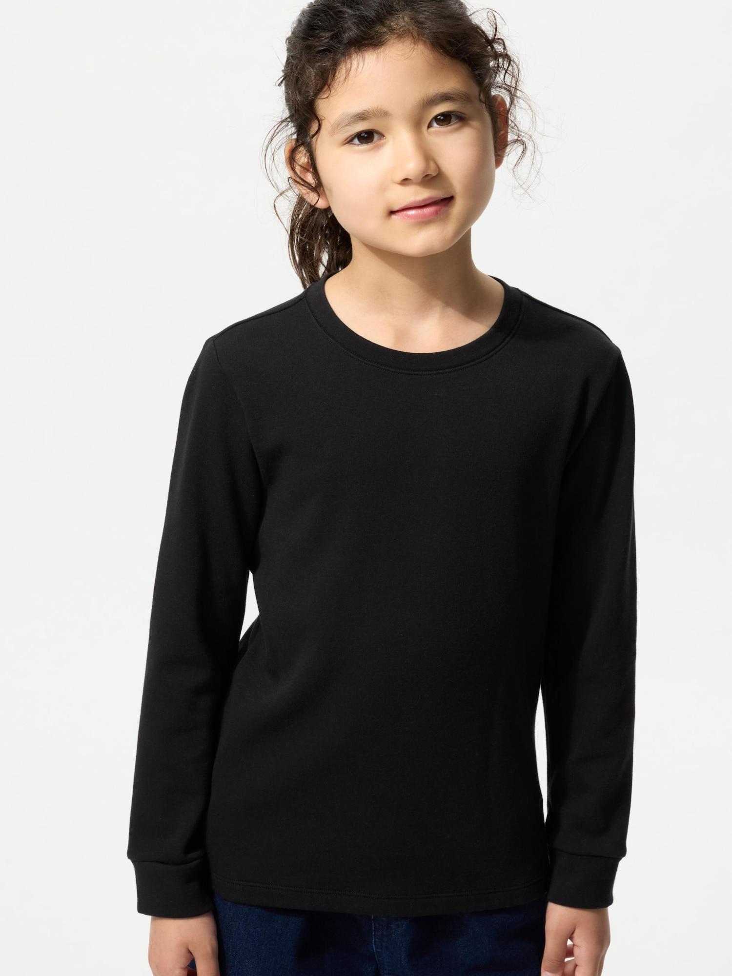 

Uniqlo Детская футболка HeaTTech Extra Warm из хлопка с круглым вырезом и длинным рукавом 09 BLACK/KIDS 160