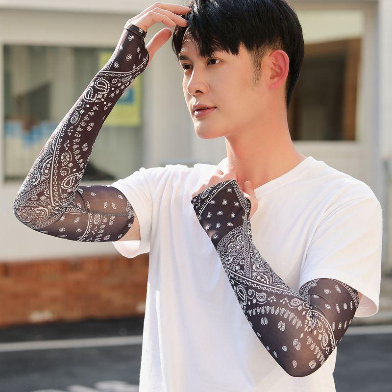 1 шт. Утепляющие Защита от УФ Баскетбольные Нарукавники для Наружных Видов Спорта Защита от Солнца Цветочные Нарукавники Нарукавники с Татуировками