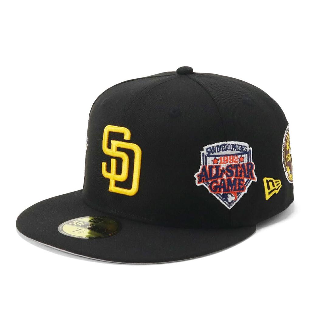 newera Cap 59FIFTY 14335308 NER34C5090 MLB San Diego Padres SD Black Black All Over UNDER VISOR ONSPOTZ Custom Made Hat Gokyu Fifty 5950 Straight Flat