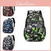 Geometric Pattern Backpack With Oxford Fabric For Daily Use Characters Included)**