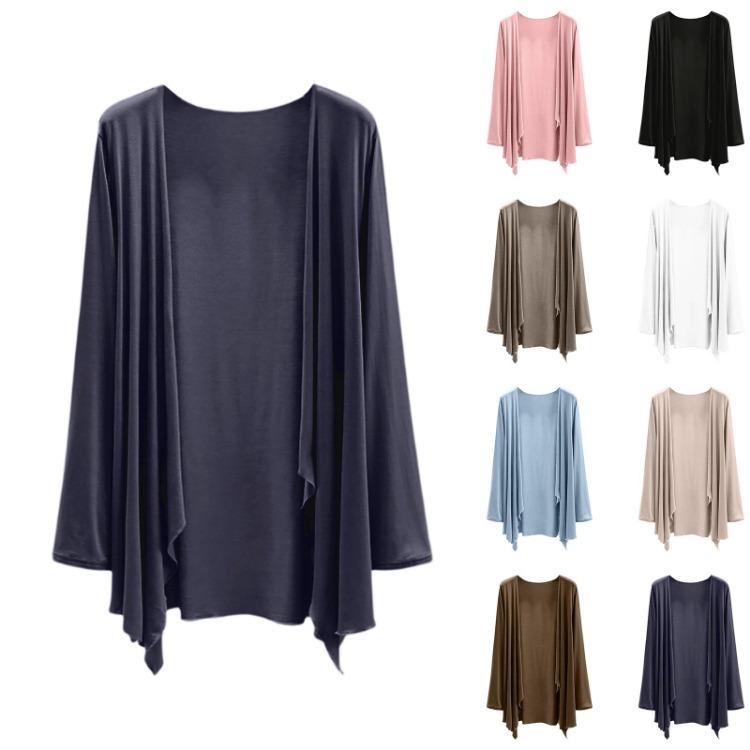 Women Summer Oversized Long Sleeved Cardigan Thin Jacket Shawl Top