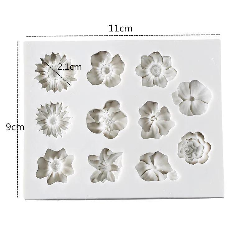 

1 Pcs Sunflower Rose Flowers Shape Silicone Mold Cake DIY Decoration Chocolate 3D Mould Tools небо синє кольору