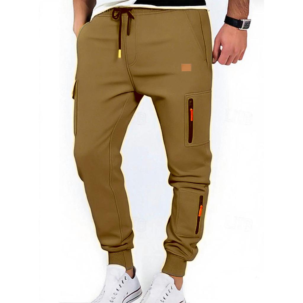 Pantaloni Sport de Lucru Largi Casual pentru Bărbați, pentru Exterior, cu Buzunare Multiple