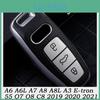 Shell Car Remote New Abs Smart Key Case Cover For A6 A6l A7 A8 A8l A3 Etron 55 Q7 Q8 C8 2019 2020 2021 Keychain Accessories