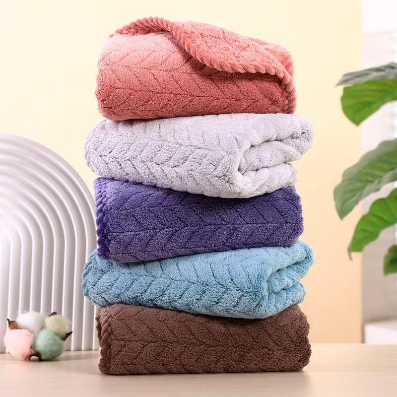 Coral Fleece 80g Ultra Soft Absorbent Household Travel Absorbent Quick Drying Hair Thick Towel