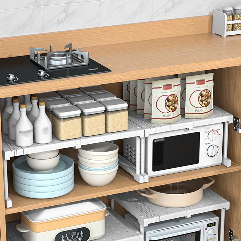 Adjustable Closet Storage No-Punch Storage Shelf Space Saving Wardrobe Decorative Shelf Cabinet Holder for Bathroom Kitchen Shoes Rack Sundry Storage