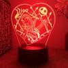 Hottoys Dropshipping  Halloween Christmas 3D Acrylic Night Light 7 Ribbon Remote Control Usb Sleep Light Christmas Gift