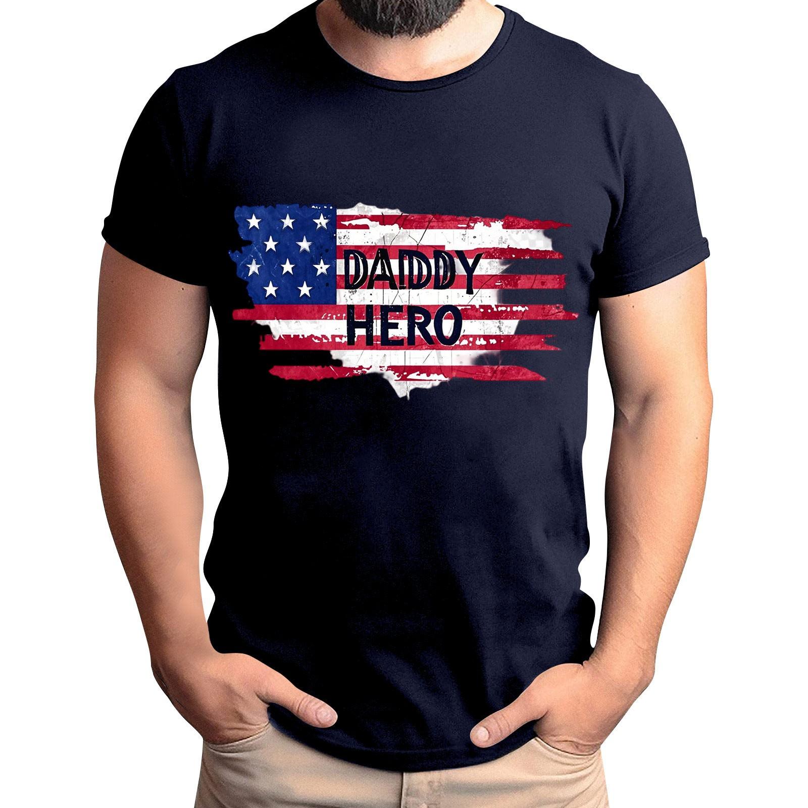 

Мужская футболка с принтом флага, мужской свободный повседневный топ с короткими рукавами M тёмно-синий