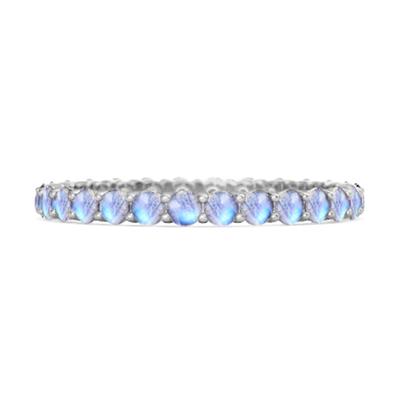 Maansteen Volledige Eeuwigheidsring - 925 Sterling Zilver