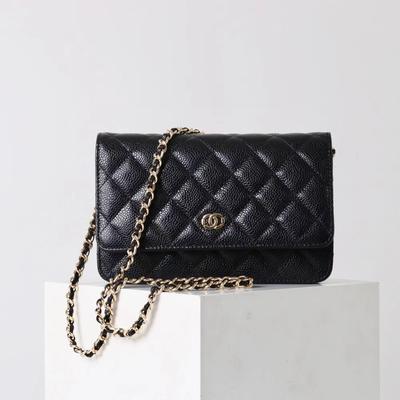 New Spherical Caviar Leather Rhombus Shoulder Messenger Bag Fashion Chain Bag