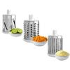 Feliator Manual 3-in-1 Ayawaska Slicer, 3 Interchangeable Stainless Steel Blades, Non-Slip Suction Base, Red Kitchen Tool