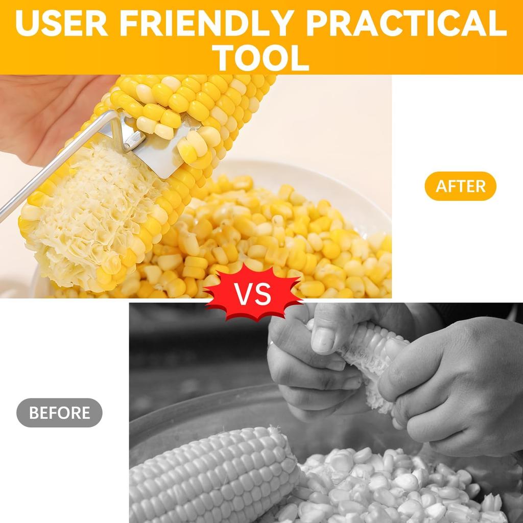 Corn Cob Stripper Long Handle Stainless Steel Corn Stripping Tool Fast Corn Peeler for Corn For Home Kitchens Restaurant Outdoor