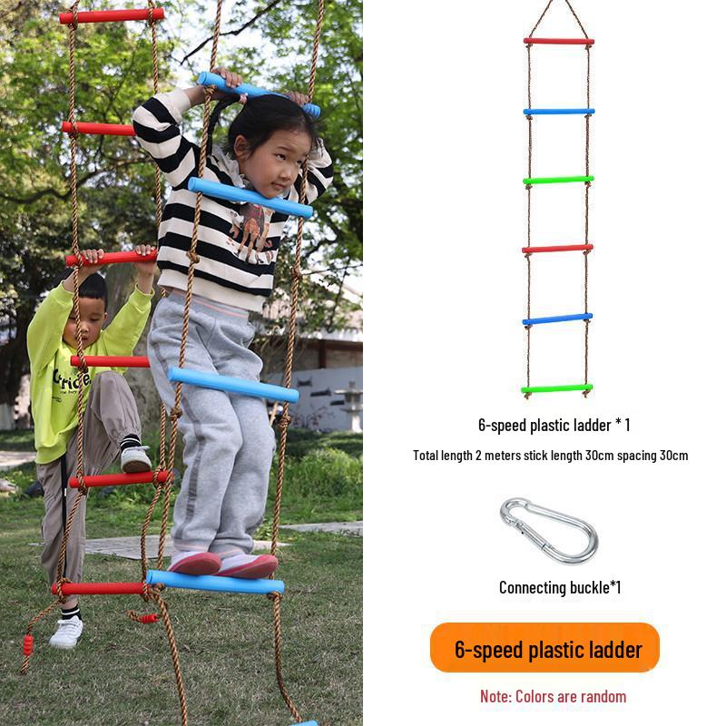 Outdoor Kids' Rope Ladder Swing for Sensory Integration and Climbing Activities