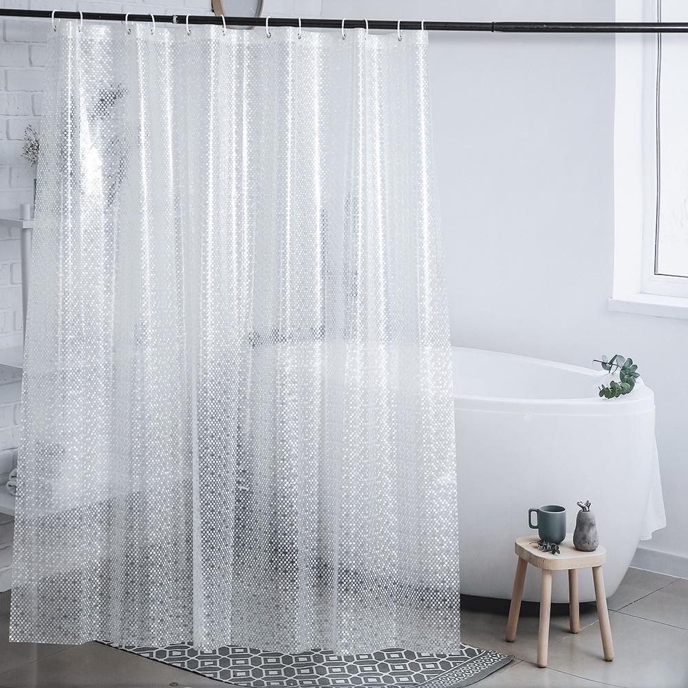 Transparenter PEVA-Duschvorhang mit Anti-Beschlag Wasserwürfel-Design für Badezimmerabtrennungen