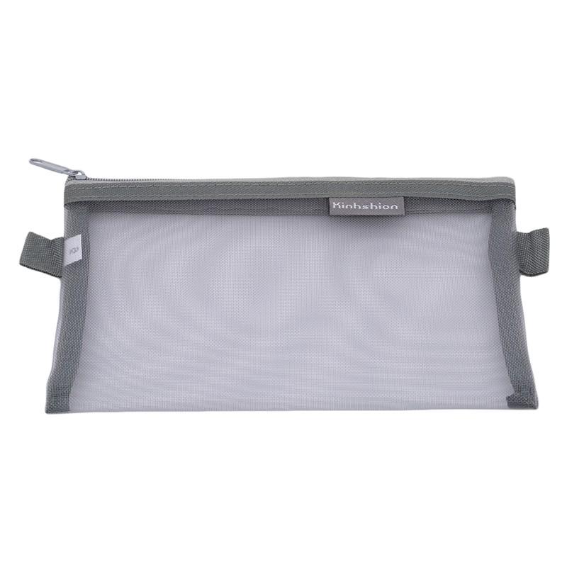 Simple Transparent Mesh Case Office Student Pencil Cases Nylon Kalem Kutusu School Supplies Pen Box