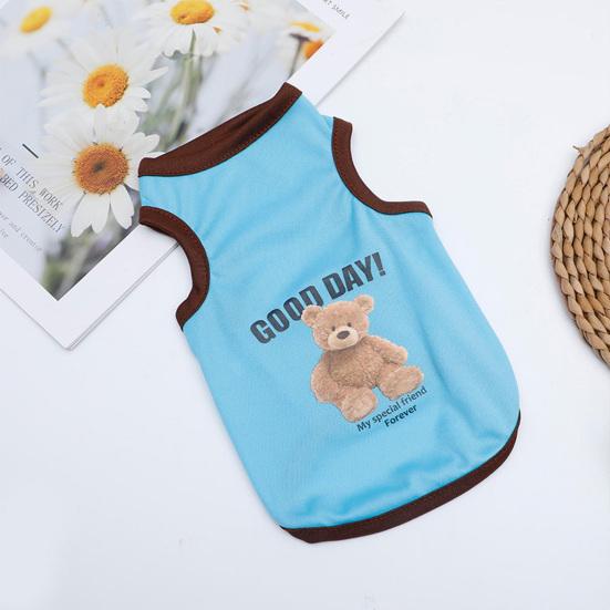 Yousheng Pet Vest Cartoon Pattern Round Collar Sleeveless Pet Dogs Cats T-shirt Clothes for Summer
