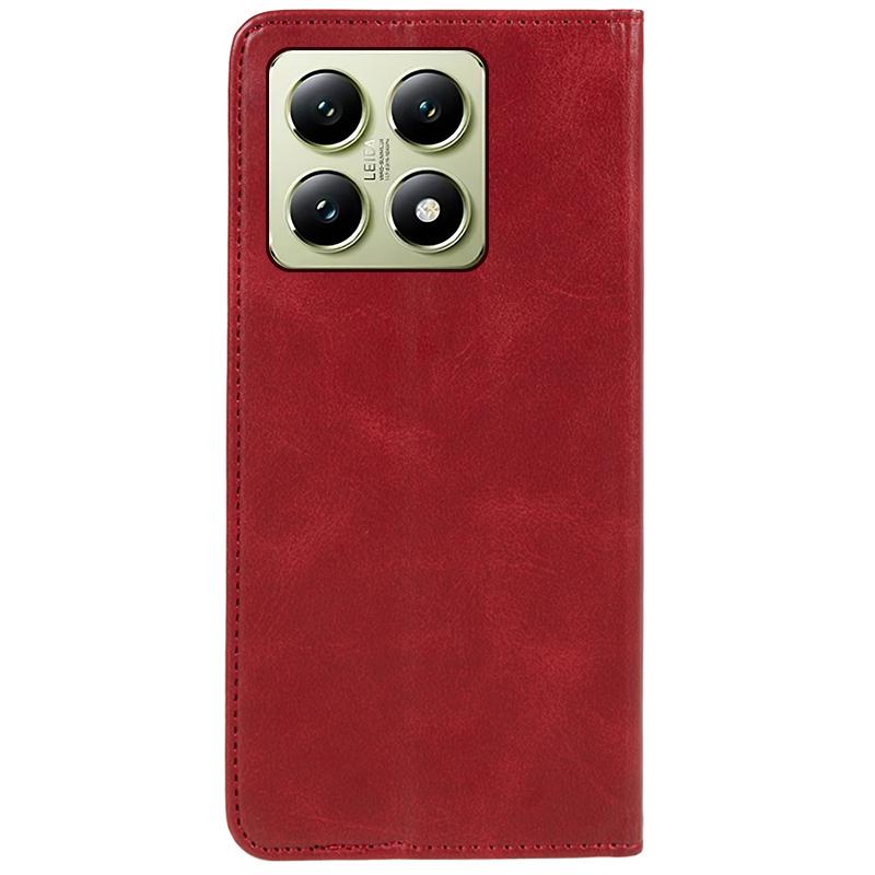 For Xiaomi 14T Pro Case Strong Magnetic PU Leather Phone Cover Calf Texture