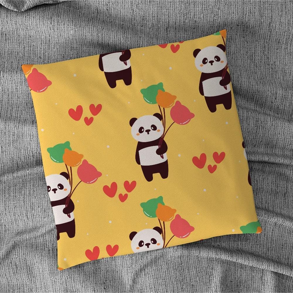 Cute Panda Pattern Pillowcase Car Ornaments Office Living Room Sofa Home Pillowcase
