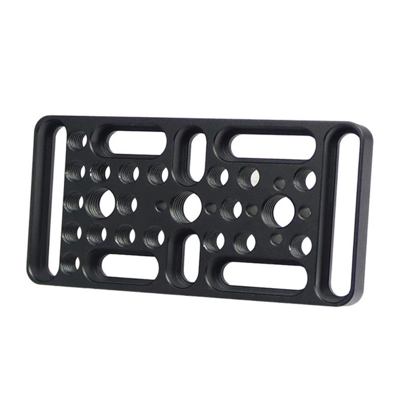 Aluminum Quick Mount Cheese Plate with 1/4 3/8 Thread With Cold Shoe Stable Support For Camera Tripods And Accessories