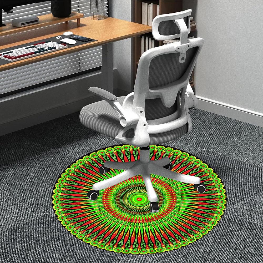 

1pc Mandala Design Chair Carpet for Office, Non slip, Soft and Durable Office Rug 80cm
